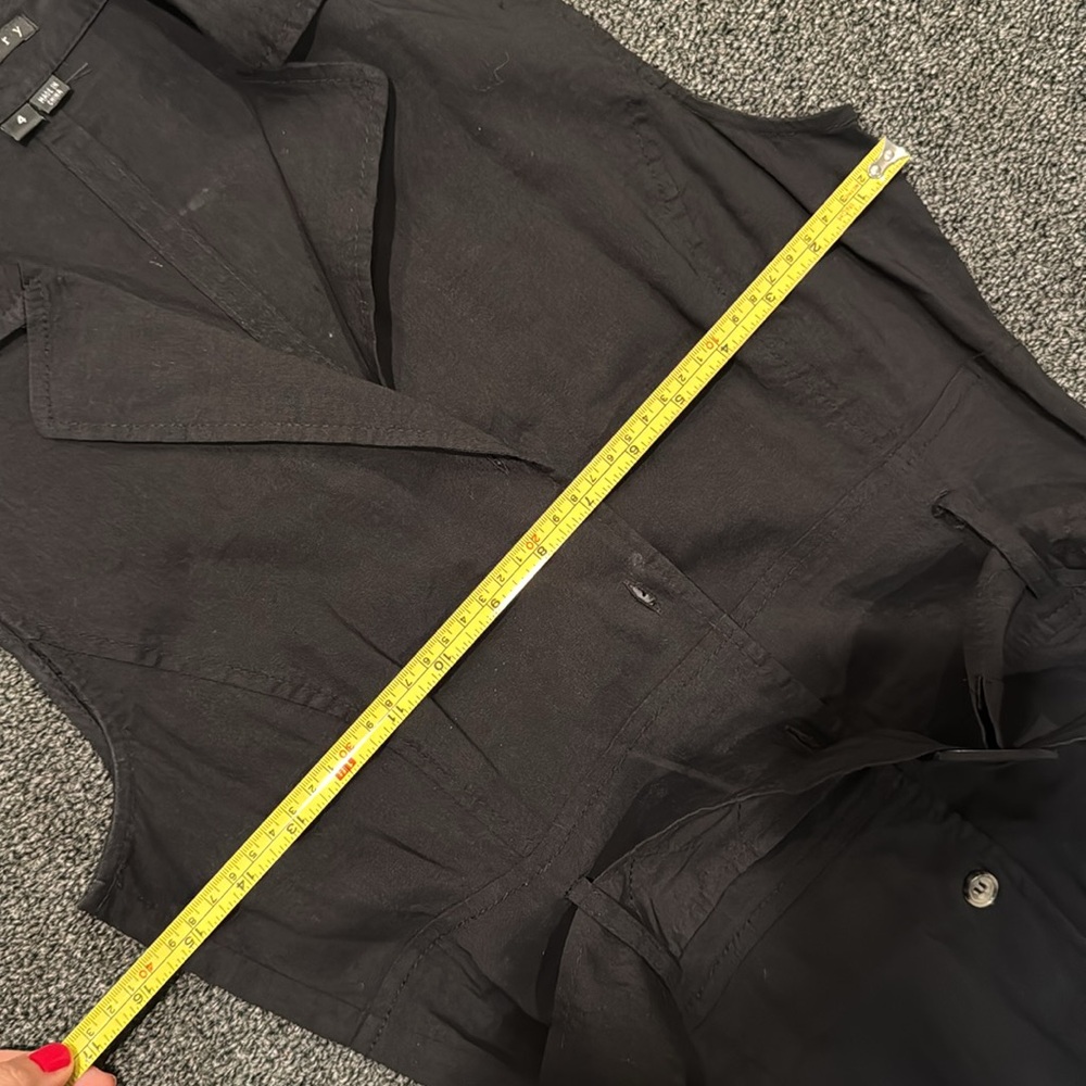 Theory Black Sleeveless Midi Shirt Dress with Belt - Picture 11 of 13